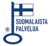Avainlippumerkki kertomassa suomalaisesta työstä.